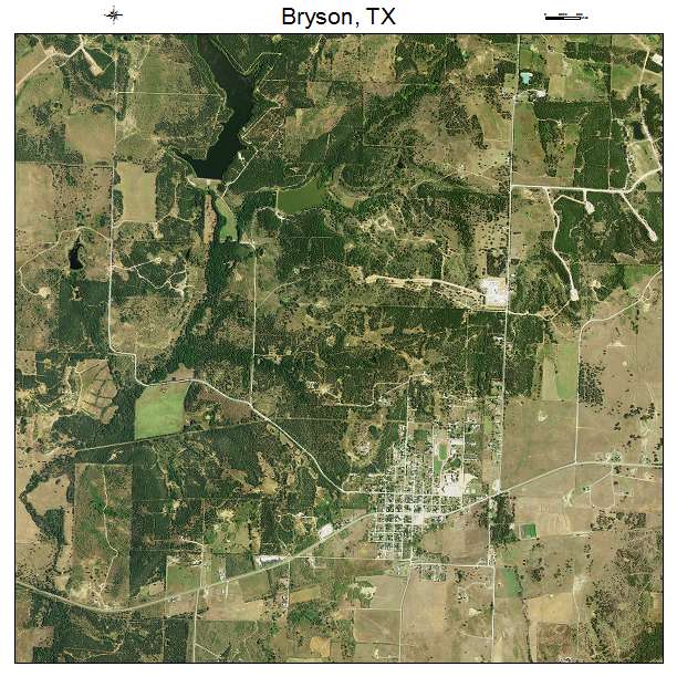 Bryson, TX air photo map