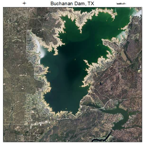 Buchanan Dam, TX air photo map