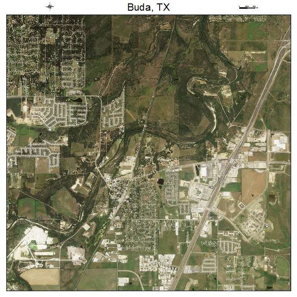 Buda, TX air photo map