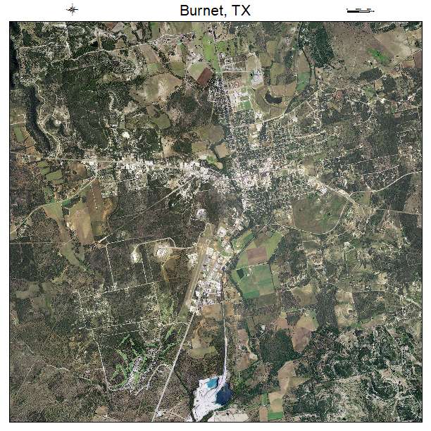 Burnet, TX air photo map