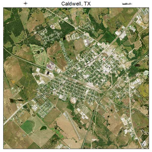 Caldwell, TX air photo map
