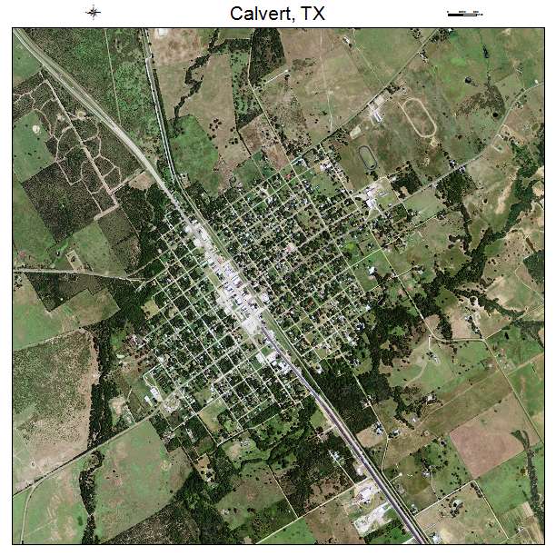 Calvert, TX air photo map