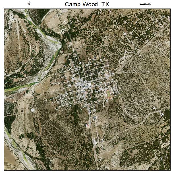 Camp Wood, TX air photo map