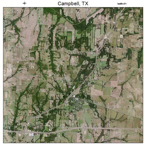 Campbell, TX air photo map