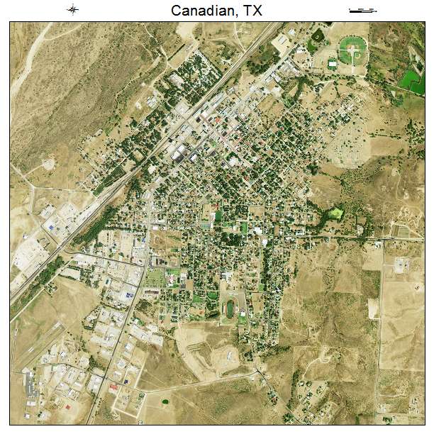 Canadian, TX air photo map