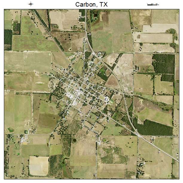 Carbon, TX air photo map