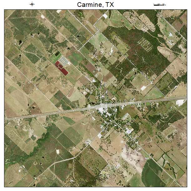Carmine, TX air photo map