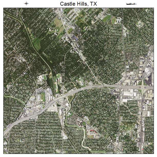 Castle Hills, TX air photo map