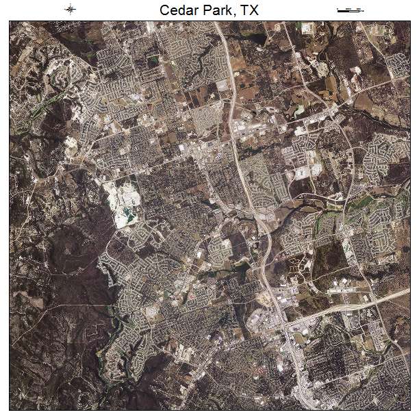Cedar Park, TX air photo map