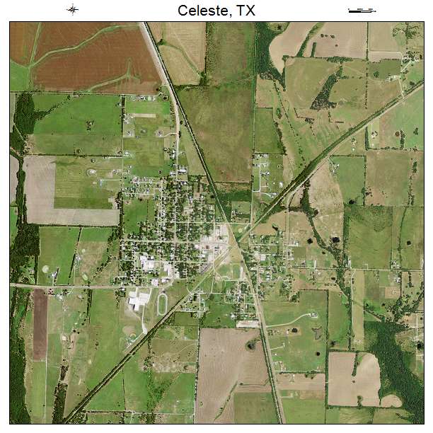 Celeste, TX air photo map