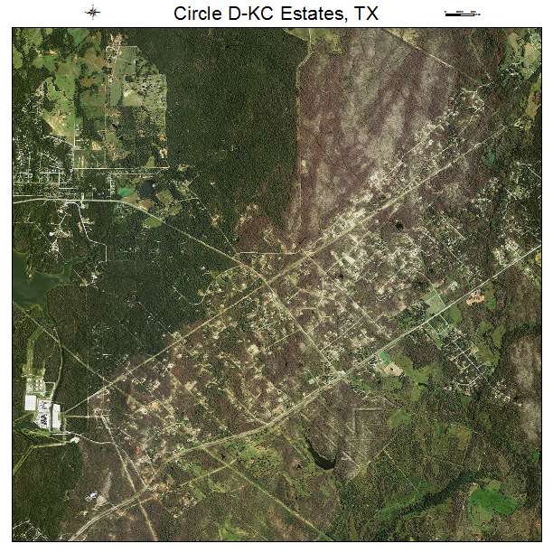 Circle D KC Estates, TX air photo map