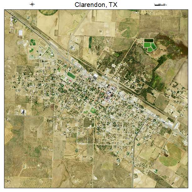 Clarendon, TX air photo map