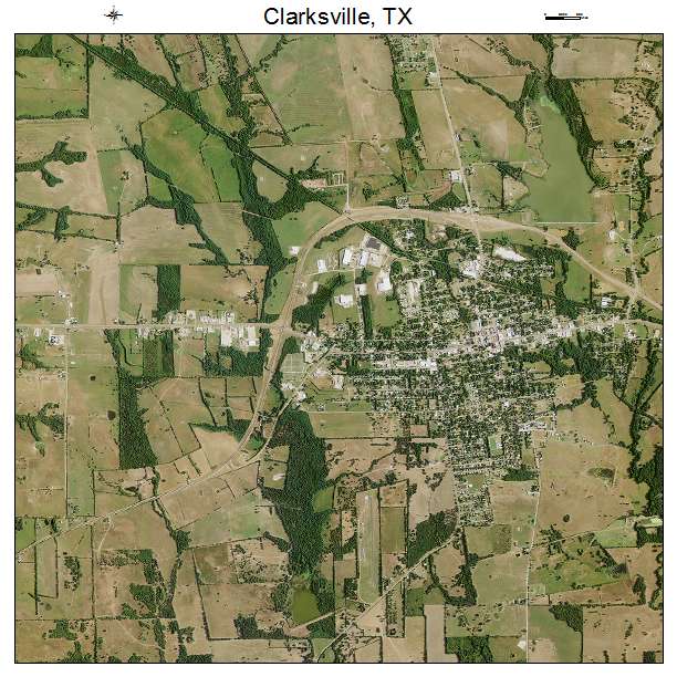 Clarksville, TX air photo map