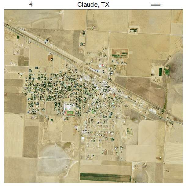 Claude, TX air photo map