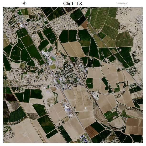 Aerial Photography Map of Clint, TX Texas