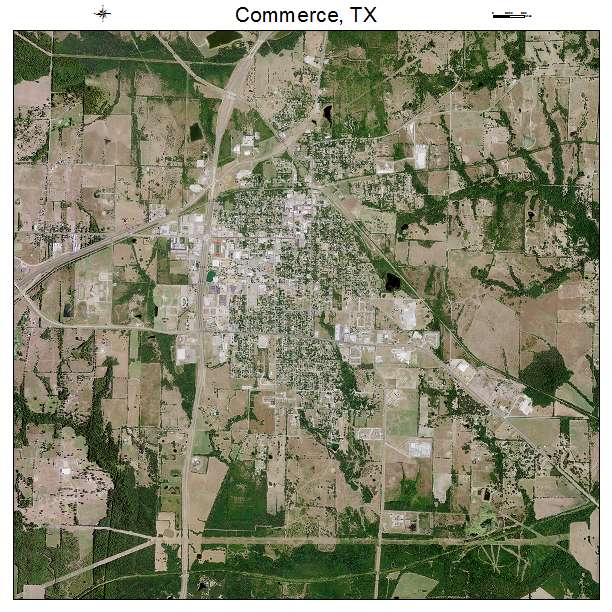 Commerce, TX air photo map