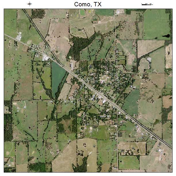 Como, TX air photo map