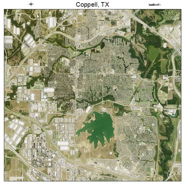 Coppell, TX air photo map