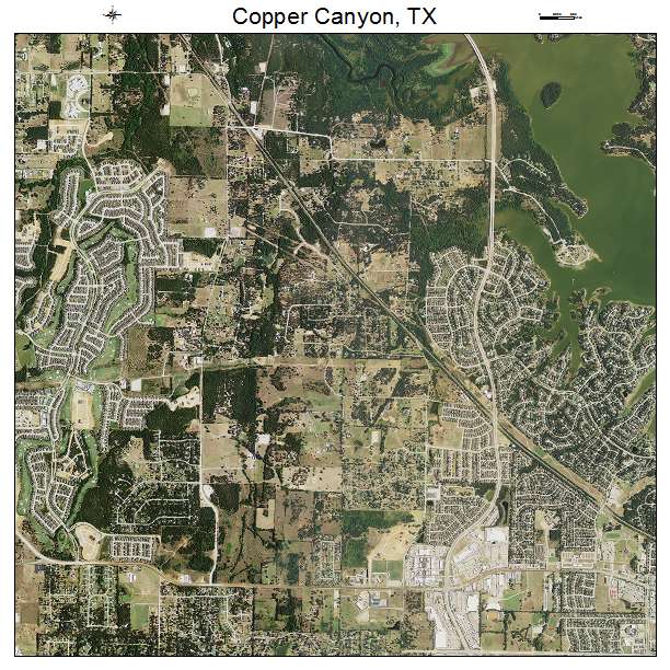 Copper Canyon, TX air photo map