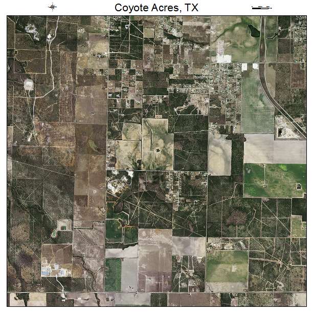 Coyote Acres, TX air photo map