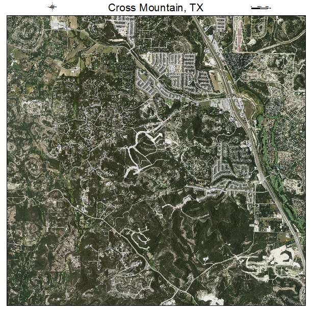 Cross Mountain, TX air photo map