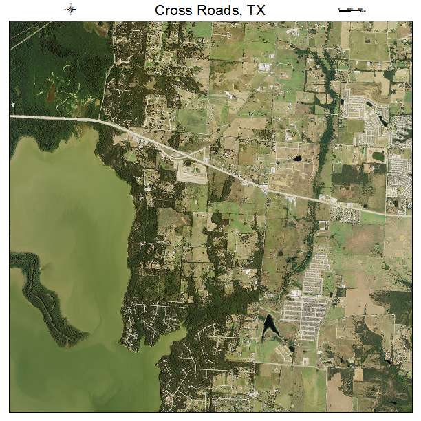 Cross Roads, TX air photo map