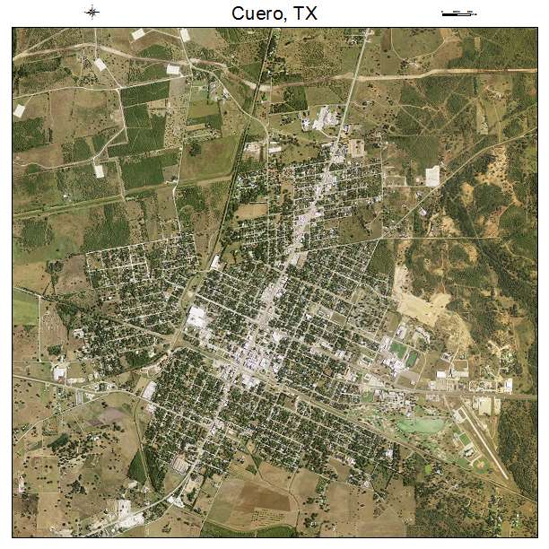 Cuero, TX air photo map