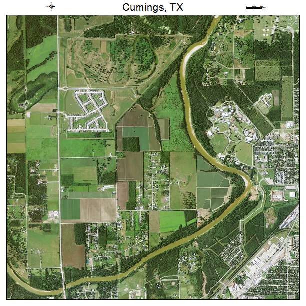 Cumings, TX air photo map