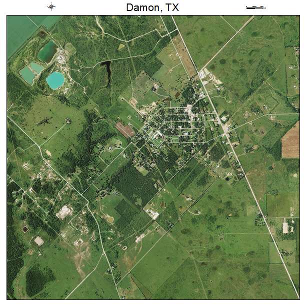 Damon, TX air photo map