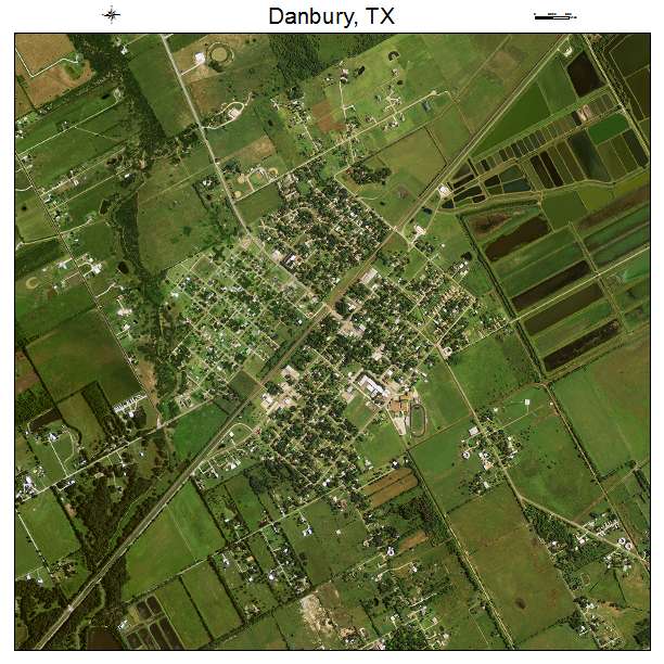 Danbury, TX air photo map