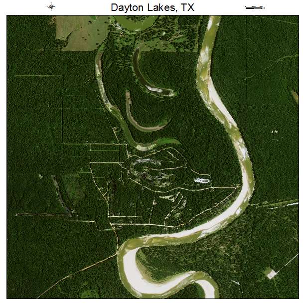Dayton Lakes, TX air photo map
