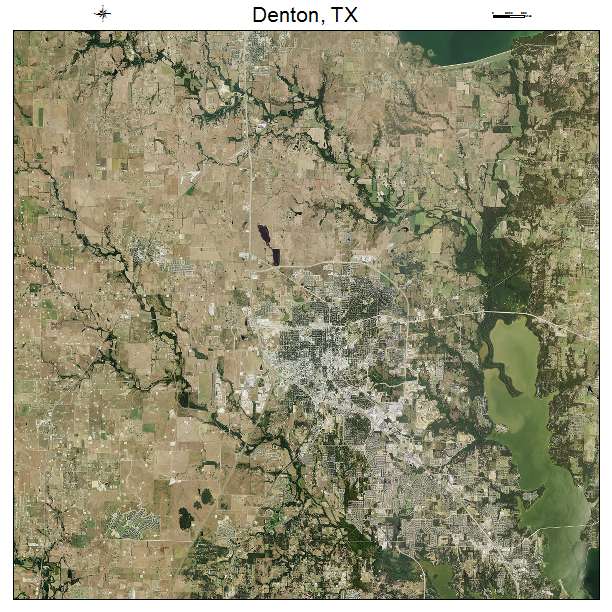 Denton, TX air photo map