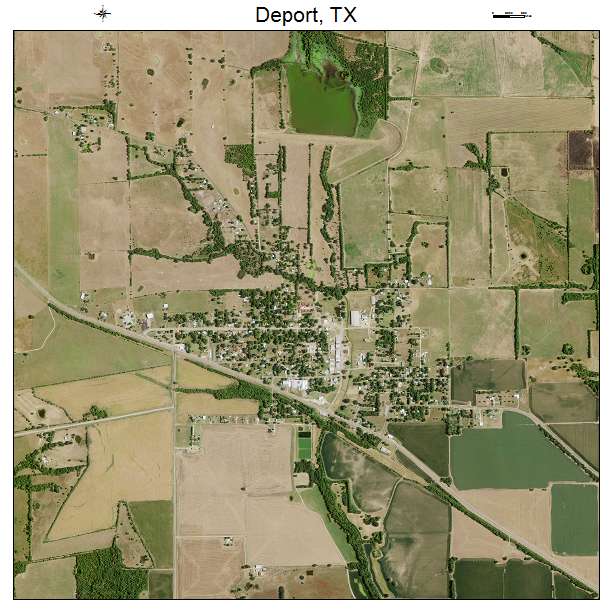 Deport, TX air photo map