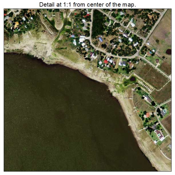 Lakeshore Gardens Hidden Acres, Texas aerial imagery detail