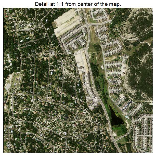 Timberwood Park, Texas aerial imagery detail