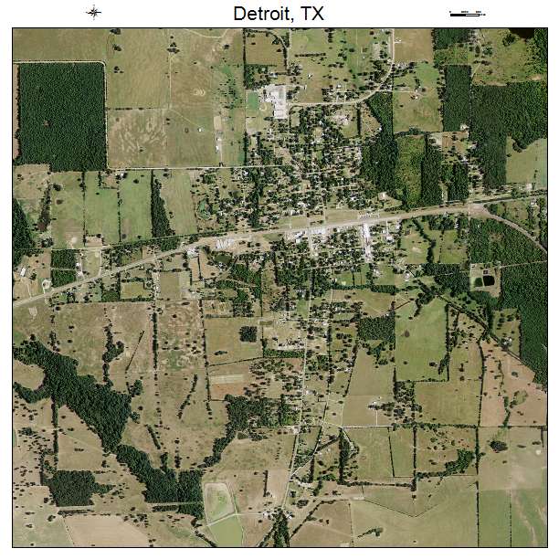 Detroit, TX air photo map