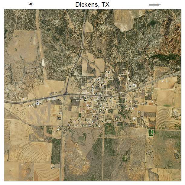 Dickens, TX air photo map