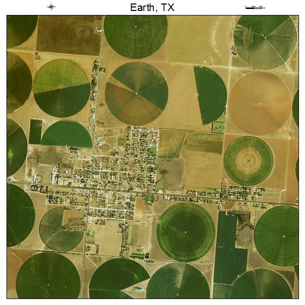 Earth, TX air photo map