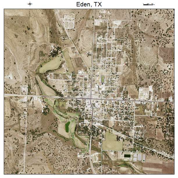 Eden, TX air photo map