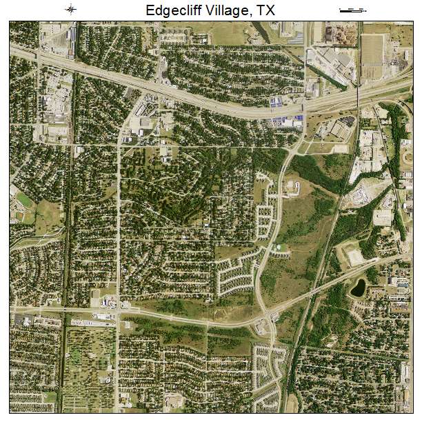 Edgecliff Village, TX air photo map