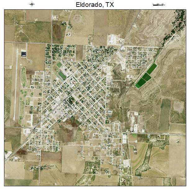 Aerial Photography Map of Eldorado, TX Texas