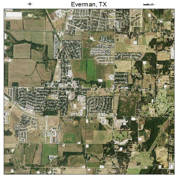 Everman, TX air photo map