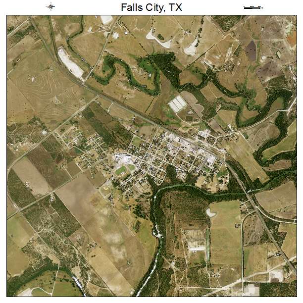 Falls City, TX air photo map