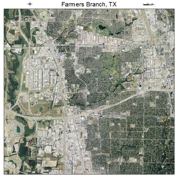 Farmers Branch, TX air photo map