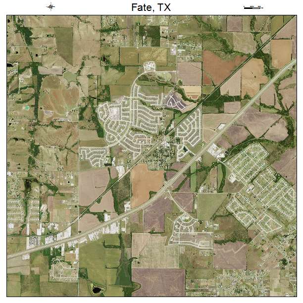 Fate, TX air photo map