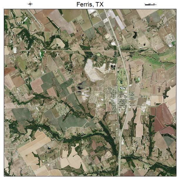 Ferris, TX air photo map