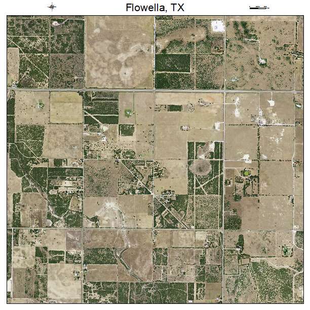 Flowella, TX air photo map