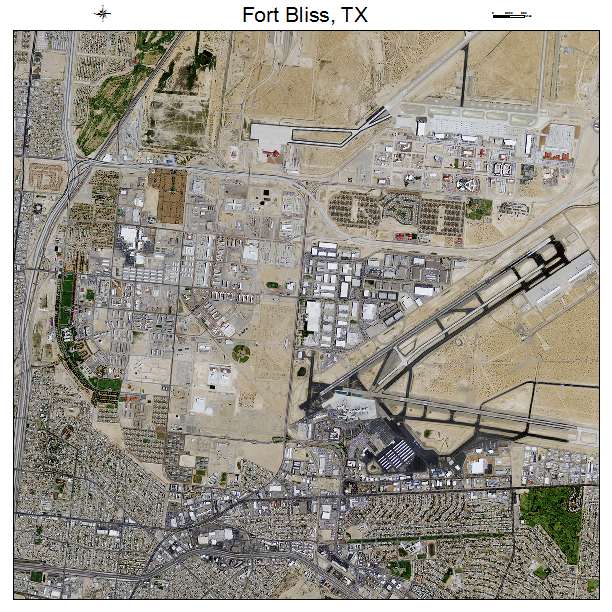 Fort Bliss, TX air photo map