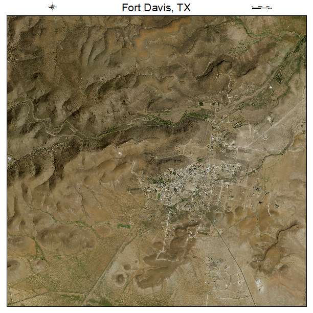 Fort Davis, TX air photo map
