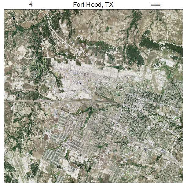 Fort Hood, TX air photo map